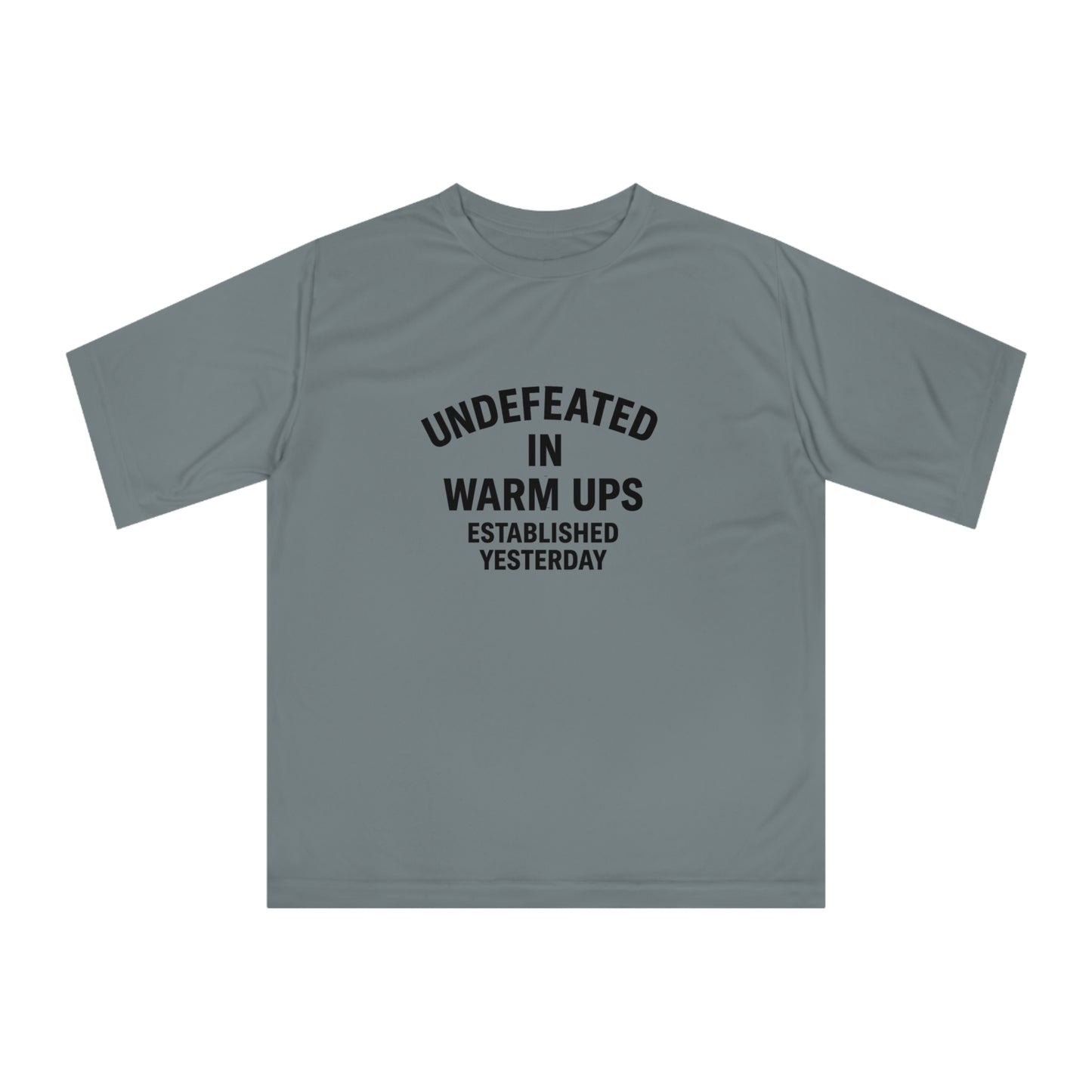 Performance Tee with Fun Quote, Gym Shirt, Undefeated T-shirt, Casual Workout Top, Gift for Fitness Enthusiasts