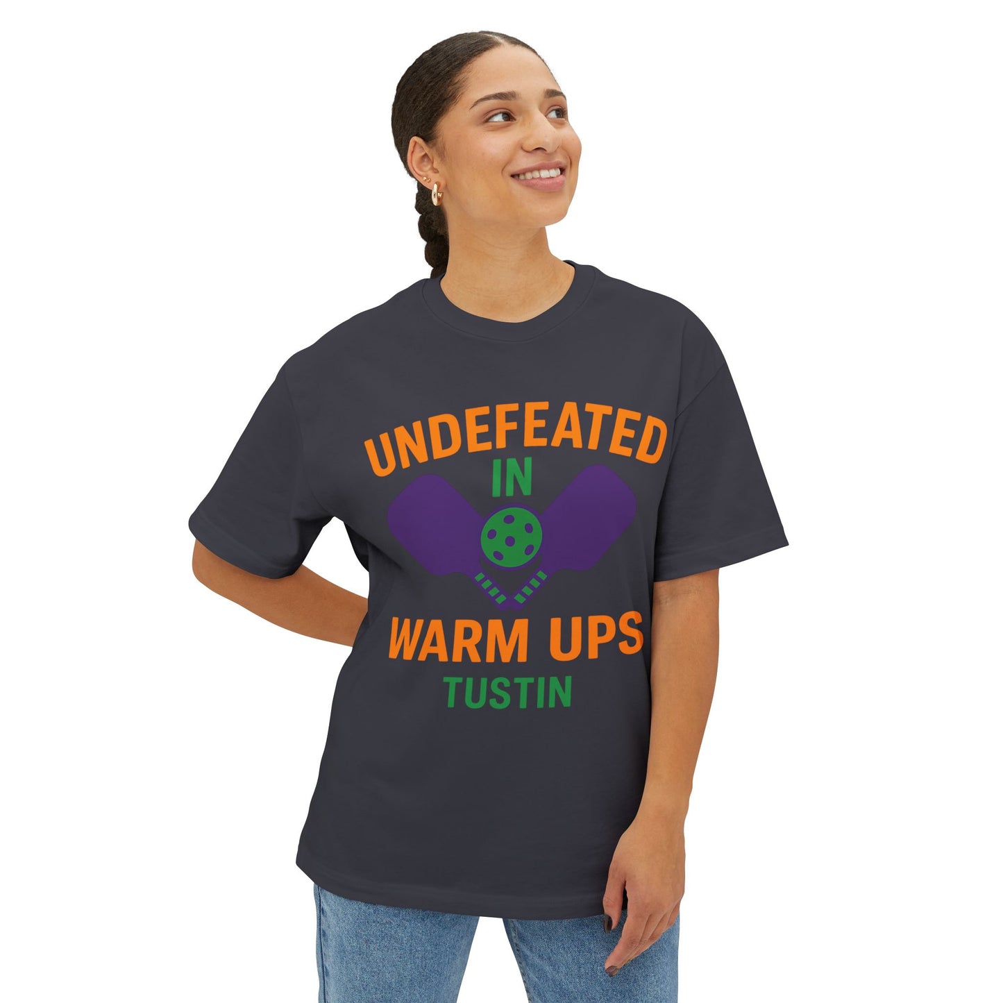 Copy of Undefeated in Warm Ups Tee - Unisex Oversized Boxy T-Shirt, Pickleball Apparel, Sporty Gift, Summer Style, Casual Wear, Outdoor Activities
