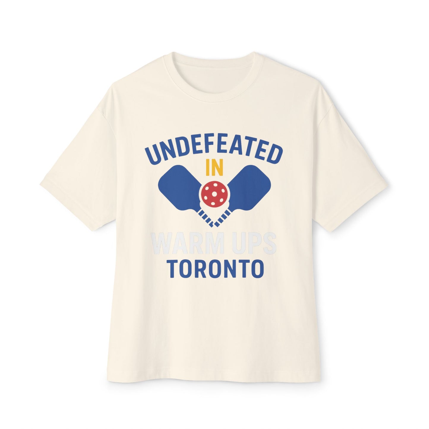 Copy of Copy of Copy of Undefeated in Warm Ups Tee - Unisex Oversized Boxy T-Shirt, Pickleball Apparel, Sporty Gift, Summer Style, Casual Wear, Outdoor Activities