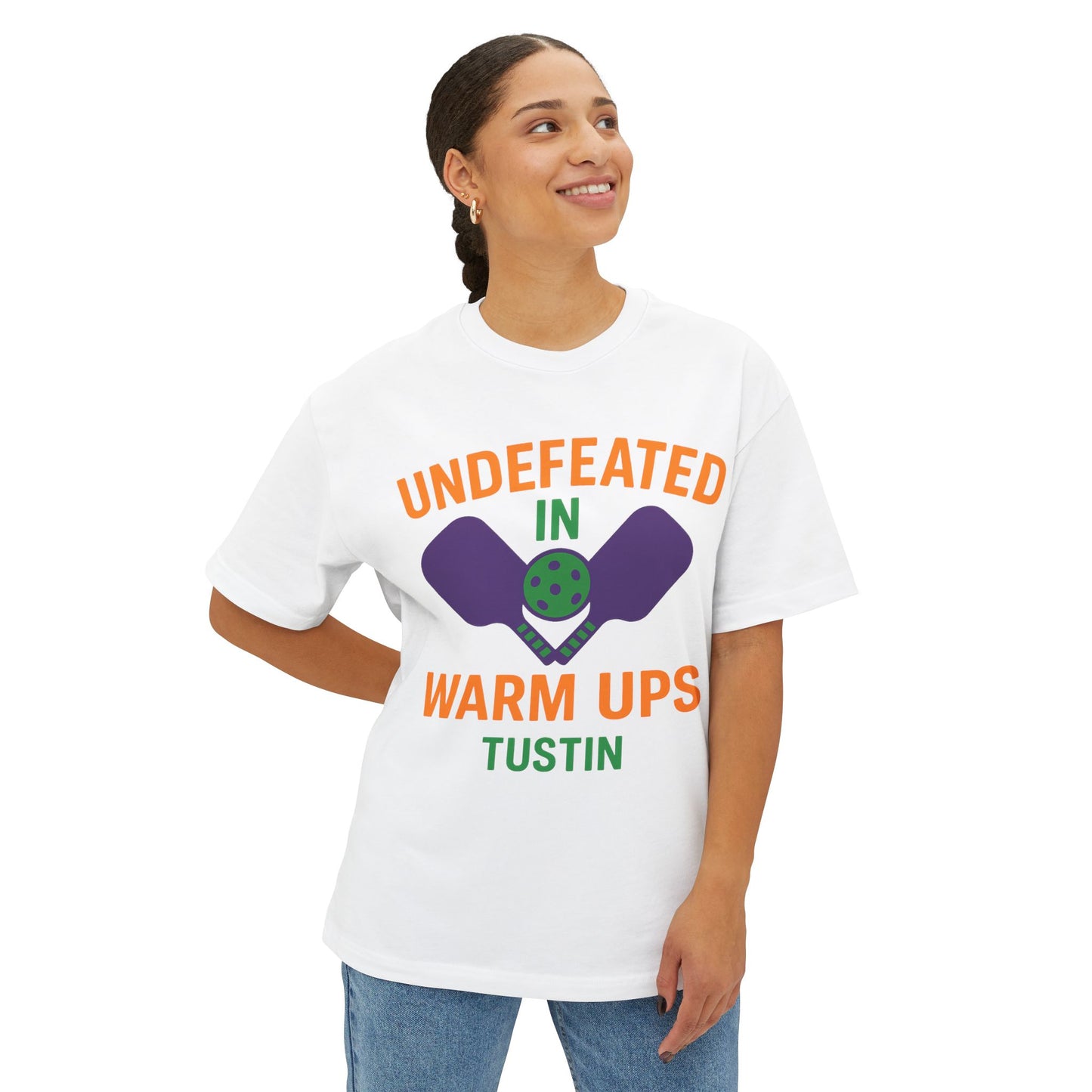 Copy of Undefeated in Warm Ups Tee - Unisex Oversized Boxy T-Shirt, Pickleball Apparel, Sporty Gift, Summer Style, Casual Wear, Outdoor Activities