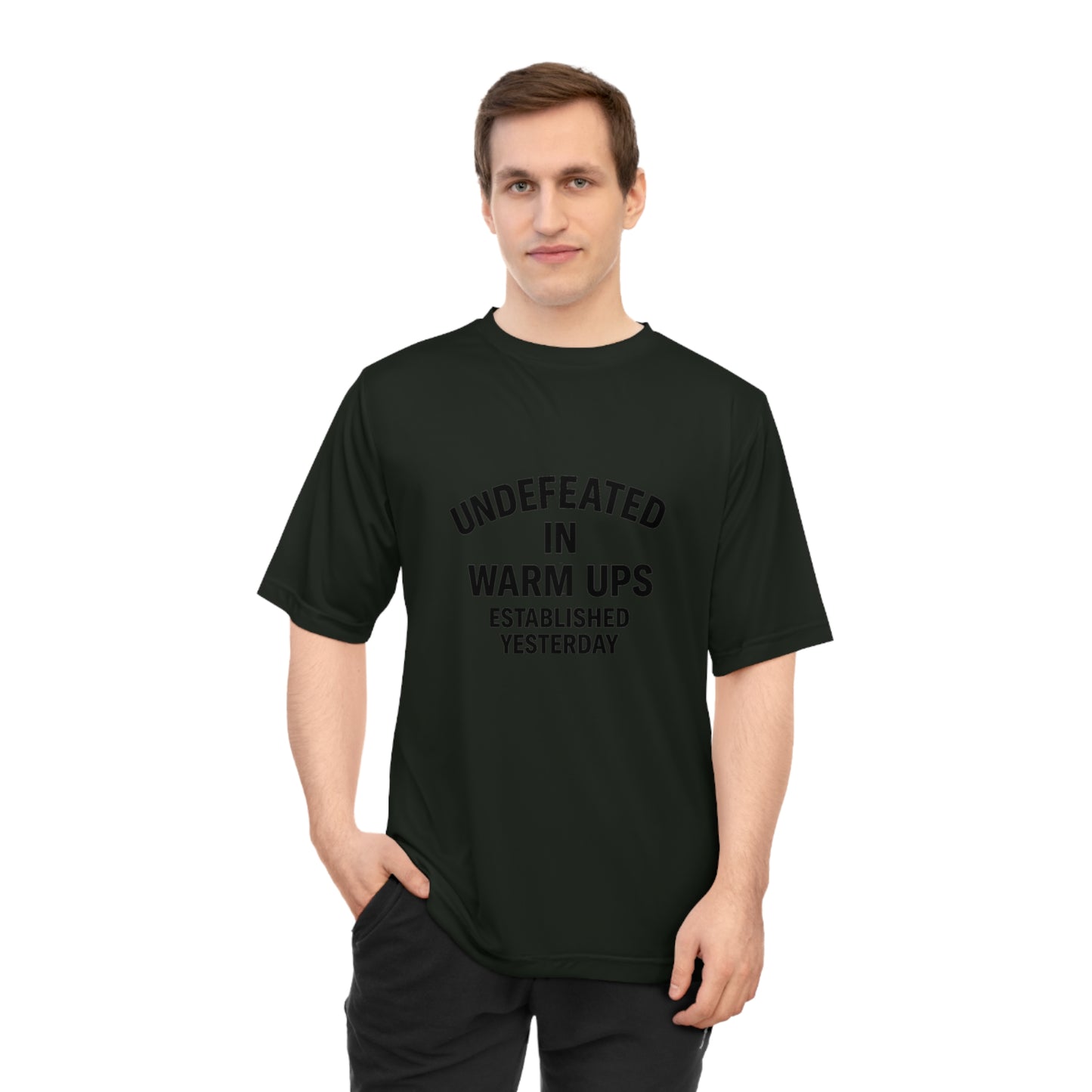 Performance Tee with Fun Quote, Gym Shirt, Undefeated T-shirt, Casual Workout Top, Gift for Fitness Enthusiasts
