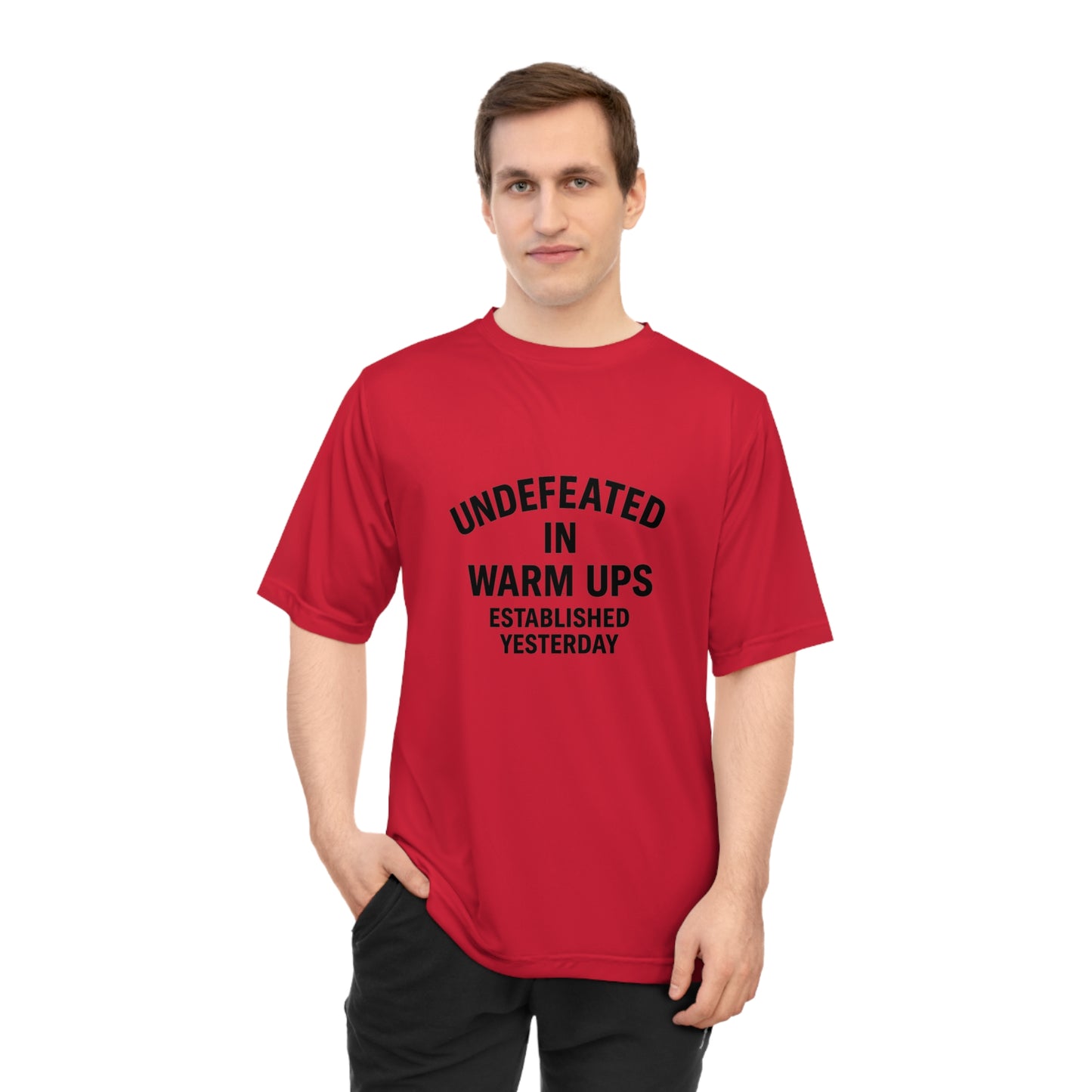 Performance Tee with Fun Quote, Gym Shirt, Undefeated T-shirt, Casual Workout Top, Gift for Fitness Enthusiasts