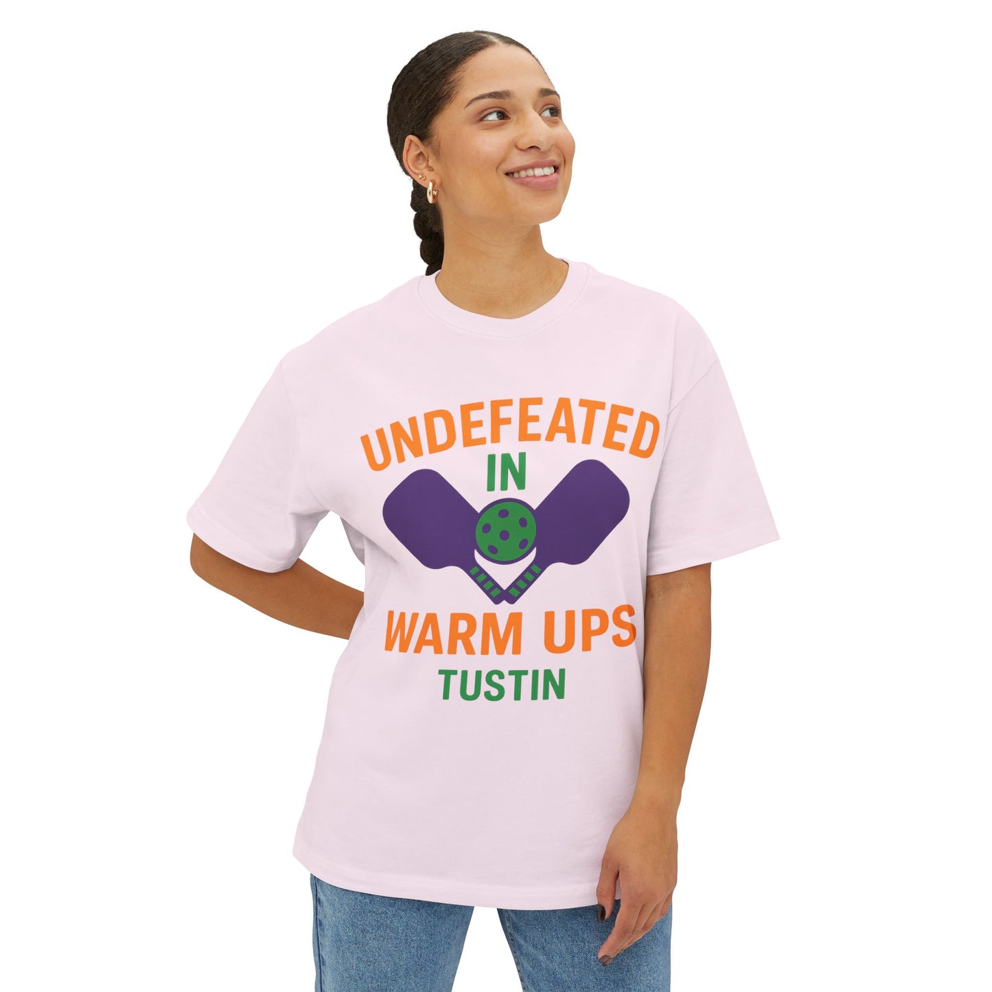 Copy of Undefeated in Warm Ups Tee - Unisex Oversized Boxy T-Shirt, Pickleball Apparel, Sporty Gift, Summer Style, Casual Wear, Outdoor Activities