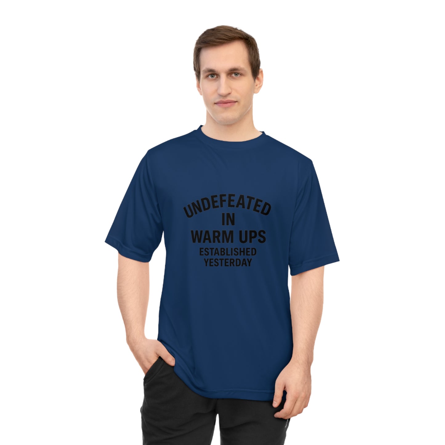 Performance Tee with Fun Quote, Gym Shirt, Undefeated T-shirt, Casual Workout Top, Gift for Fitness Enthusiasts