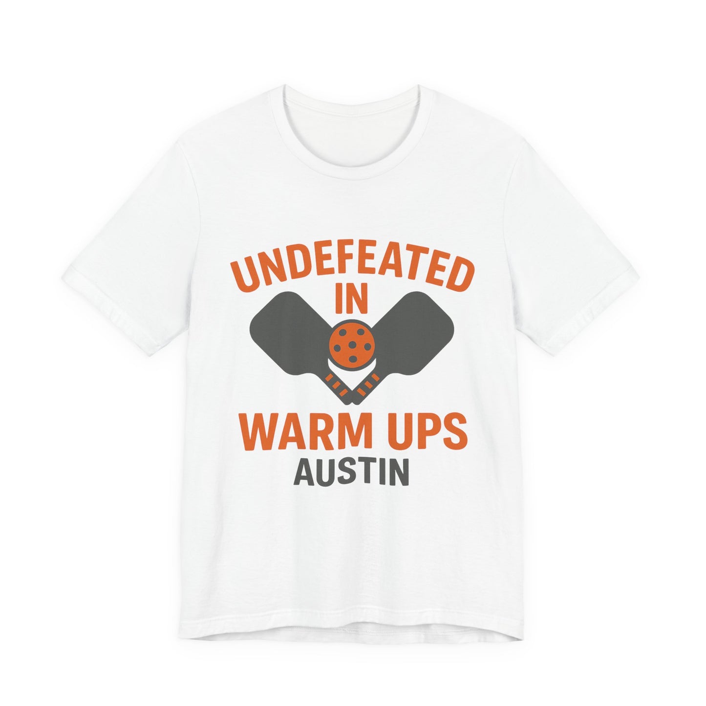 Undefeated In Warm Ups Tee, Sports Shirt, Gym Apparel, Casual Wear, Gift for Players, Funny Workout Tee