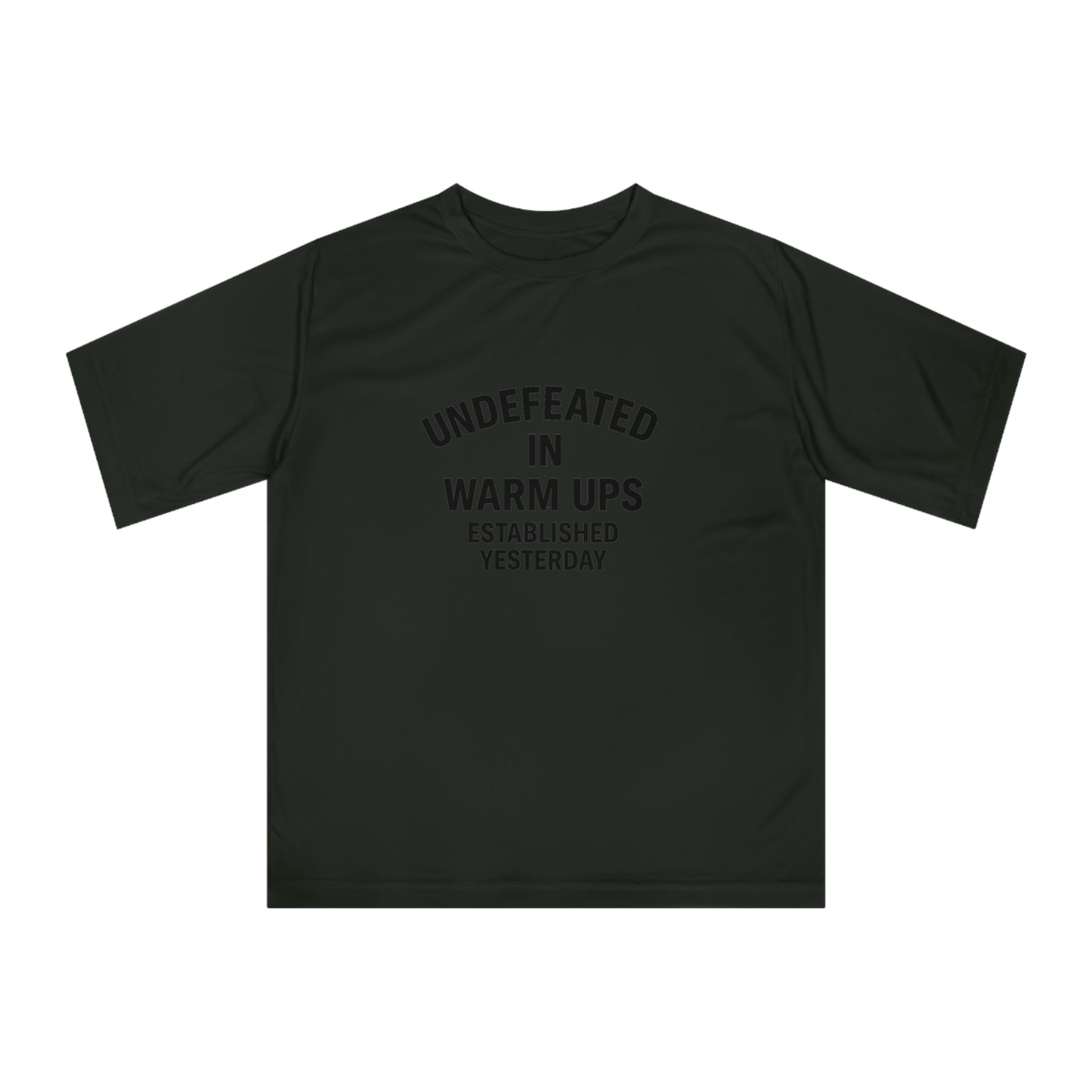 Performance Tee with Fun Quote, Gym Shirt, Undefeated T-shirt, Casual Workout Top, Gift for Fitness Enthusiasts