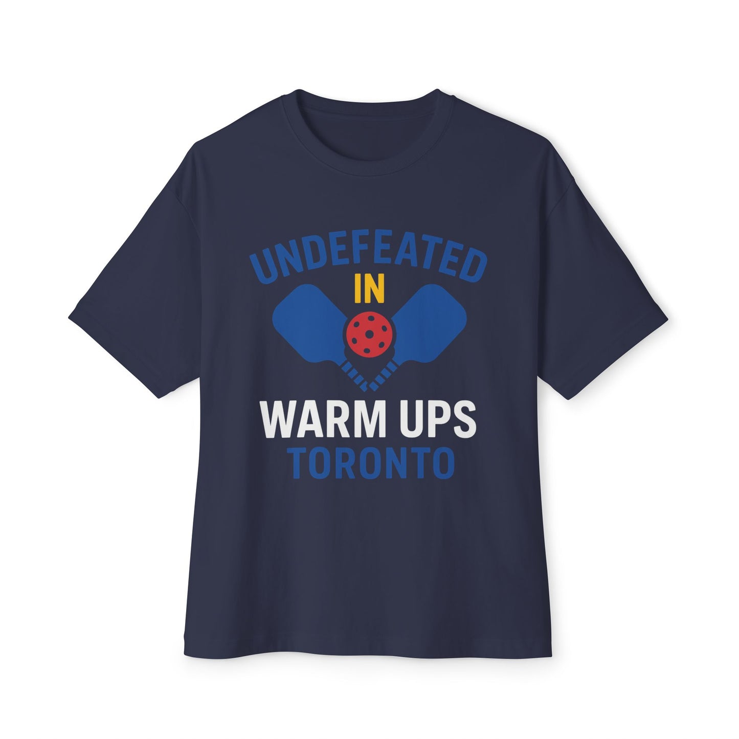 Copy of Copy of Copy of Undefeated in Warm Ups Tee - Unisex Oversized Boxy T-Shirt, Pickleball Apparel, Sporty Gift, Summer Style, Casual Wear, Outdoor Activities