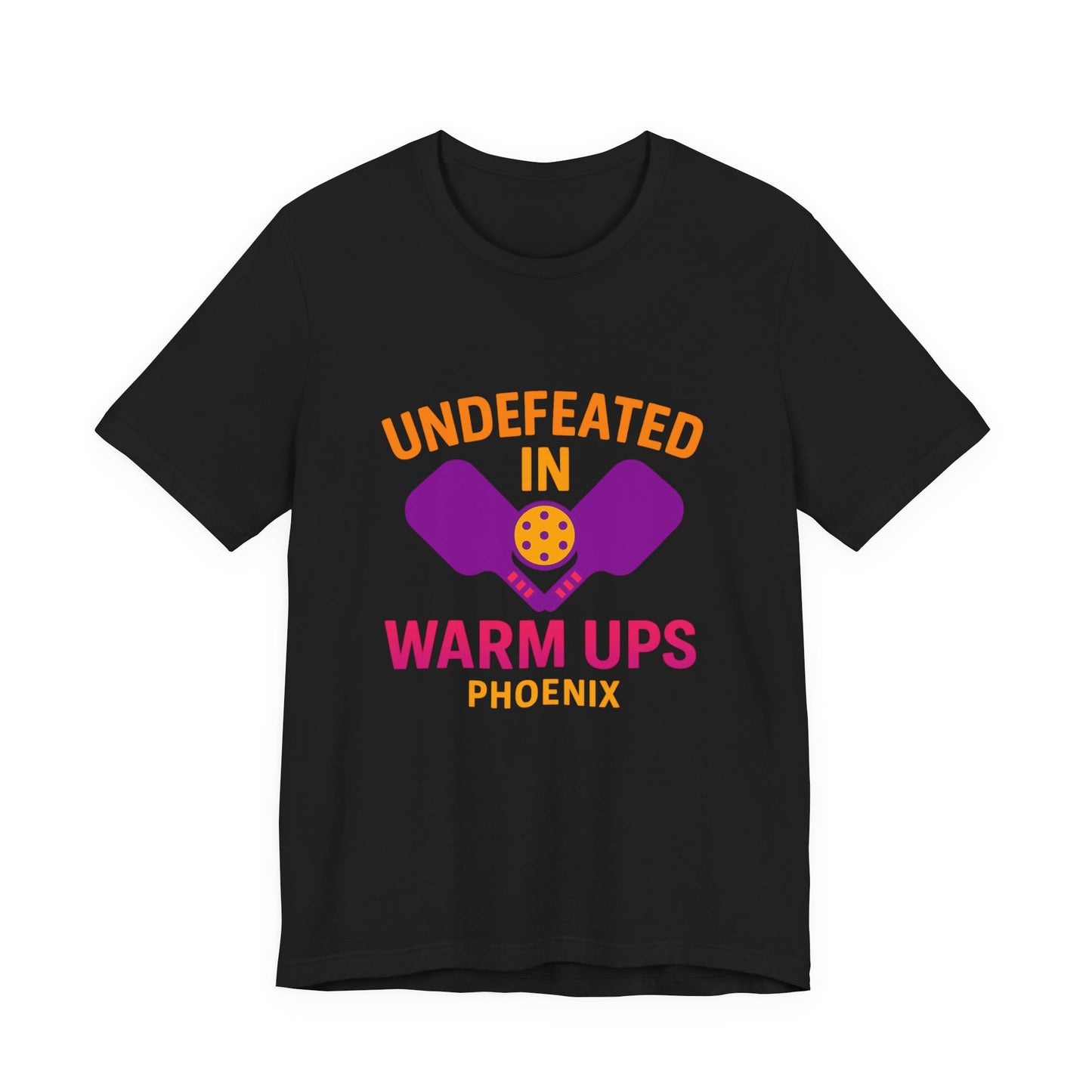 Undefeated in Warm Ups Tee, Fun Sports Shirt, Gift for Coaches, Unisex Team Apparel, Gymwear, Workout Top