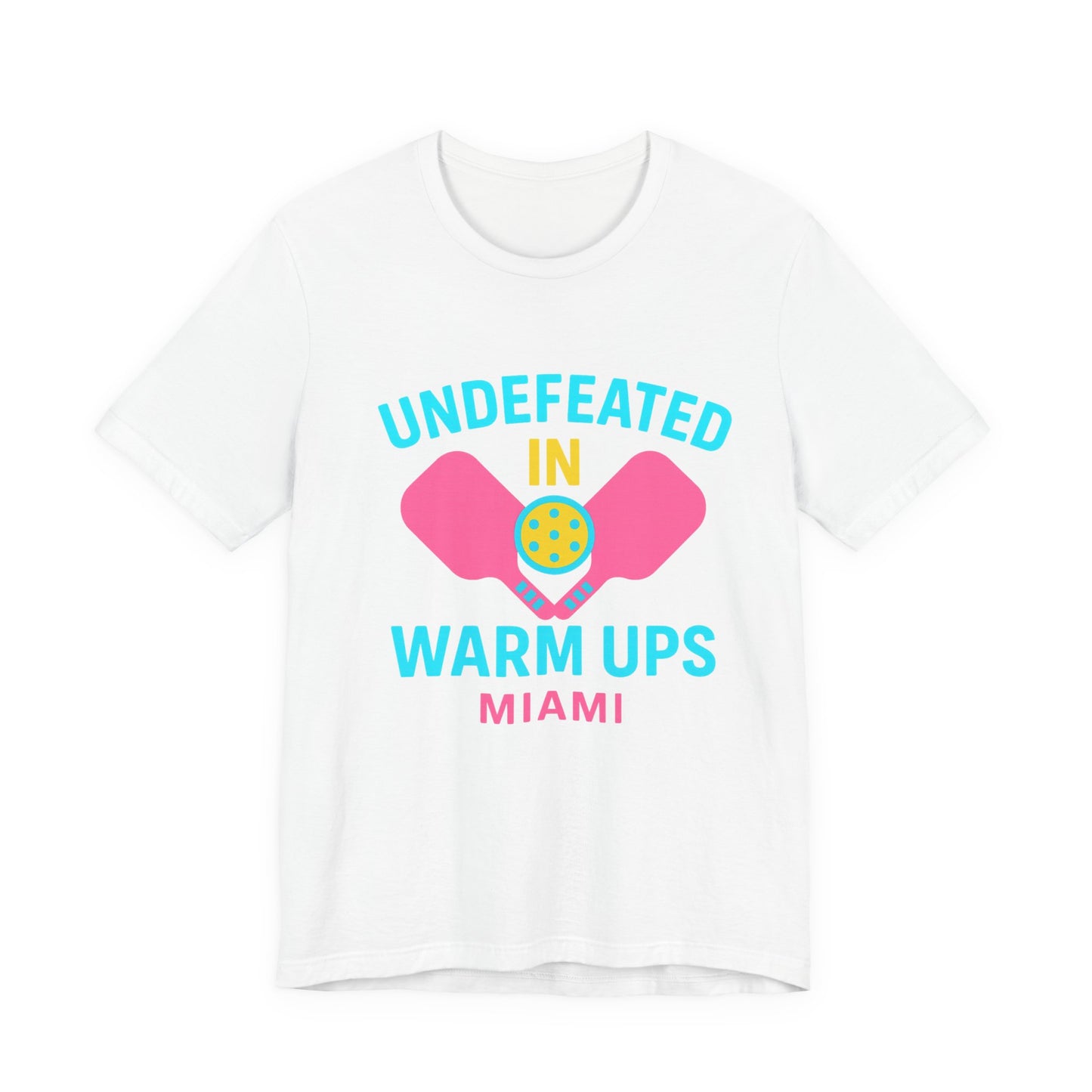 Undefeated Warm Ups T-Shirt, Sporty Tee for Tennis Lovers, Fun Gift for Athletes, Casual Wear, Miami Inspired Apparel