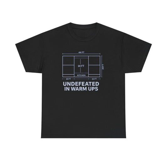 Undefeated in Warm Ups Unisex Heavy Cotton Tee | Casual Style, Sportswear, Fitness Apparel, Everyday Wear, Gift for Athletes