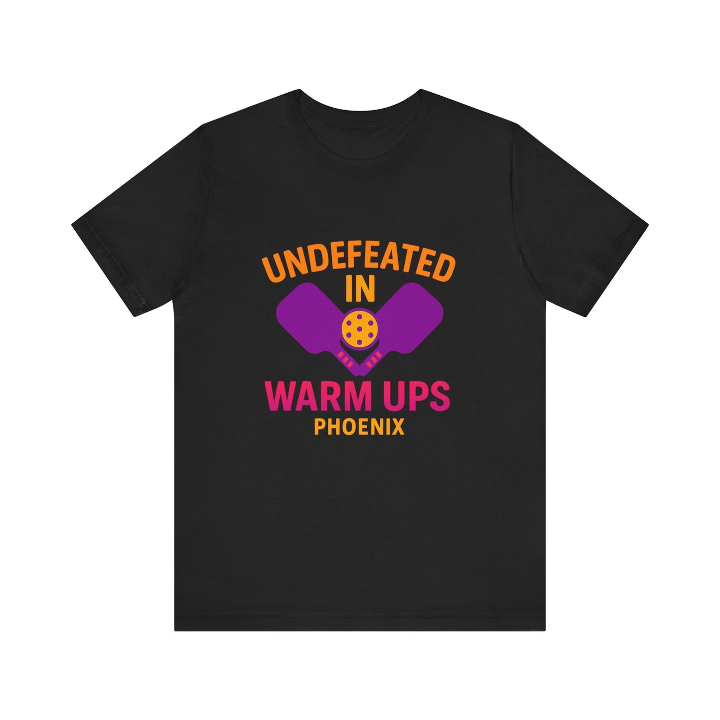 Undefeated in Warm Ups Tee, Fun Sports Shirt, Gift for Coaches, Unisex Team Apparel, Gymwear, Workout Top