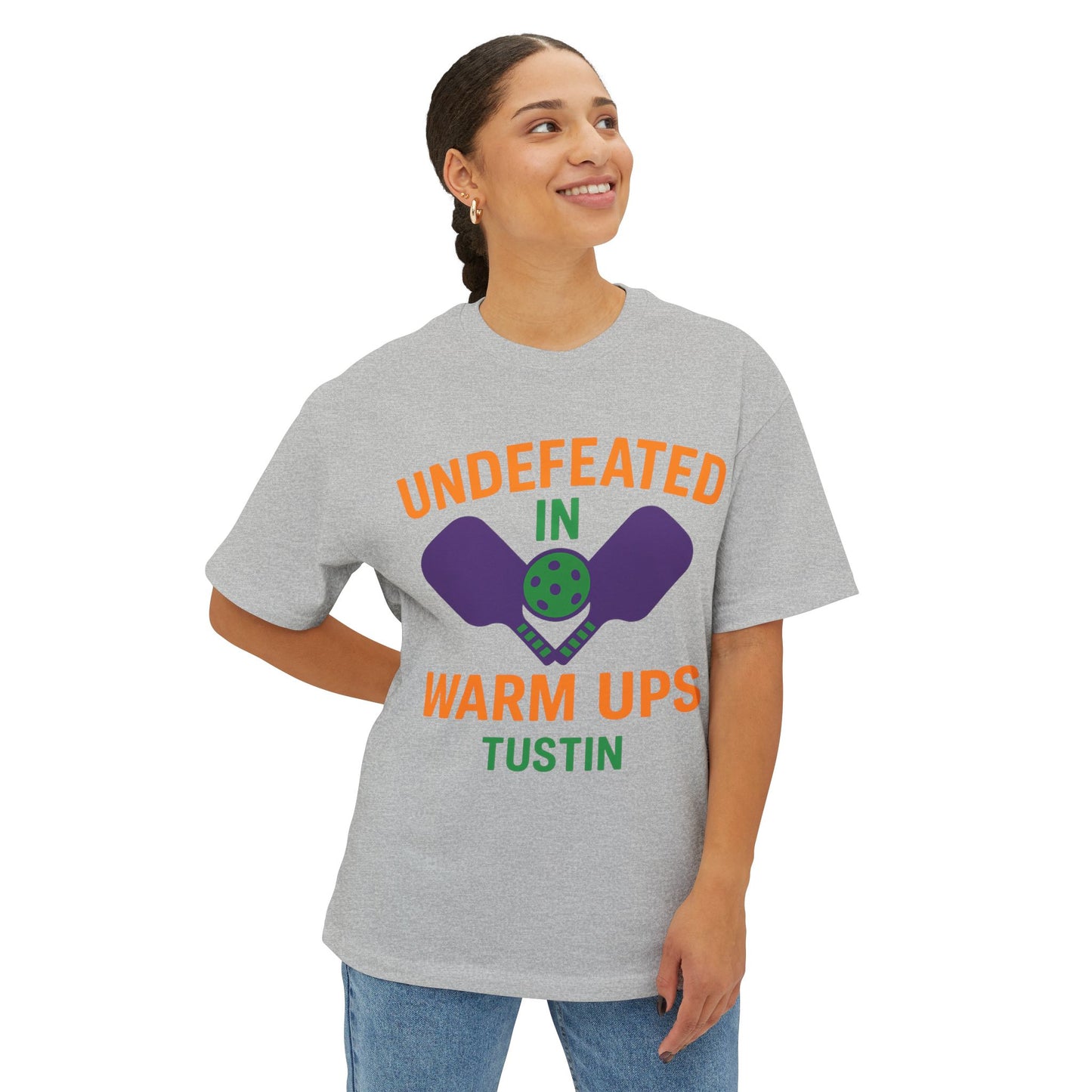 Copy of Undefeated in Warm Ups Tee - Unisex Oversized Boxy T-Shirt, Pickleball Apparel, Sporty Gift, Summer Style, Casual Wear, Outdoor Activities