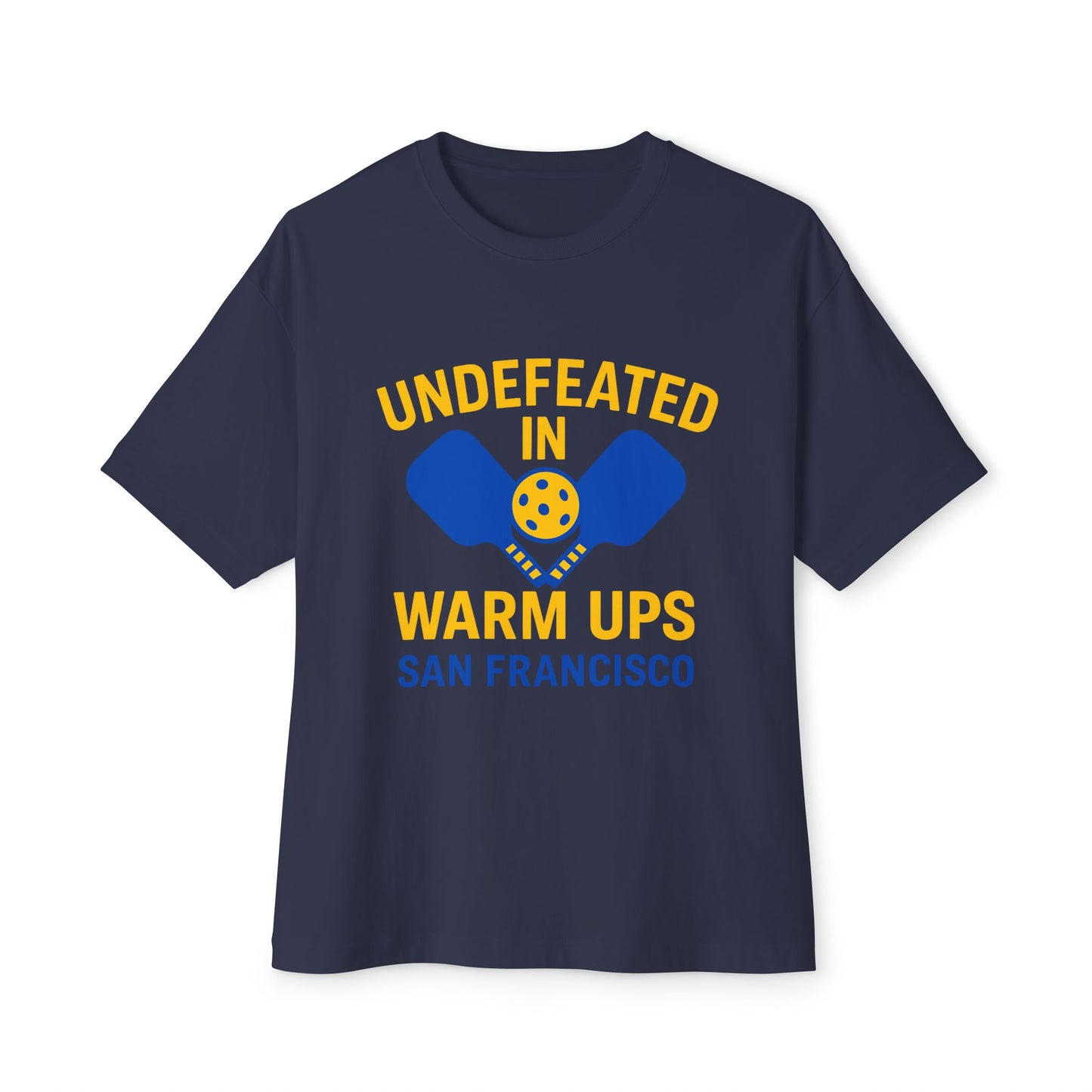 Copy of Copy of Undefeated in Warm Ups Tee - Unisex Oversized Boxy T-Shirt, Pickleball Apparel, Sporty Gift, Summer Style, Casual Wear, Outdoor Activities