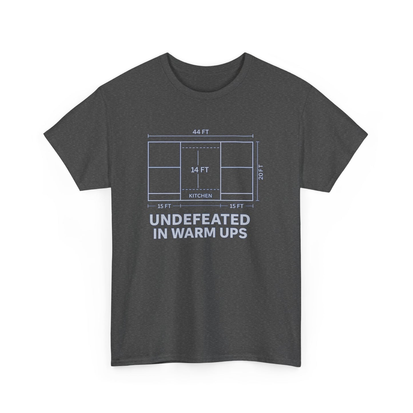 Undefeated in Warm Ups Unisex Heavy Cotton Tee | Casual Style, Sportswear, Fitness Apparel, Everyday Wear, Gift for Athletes
