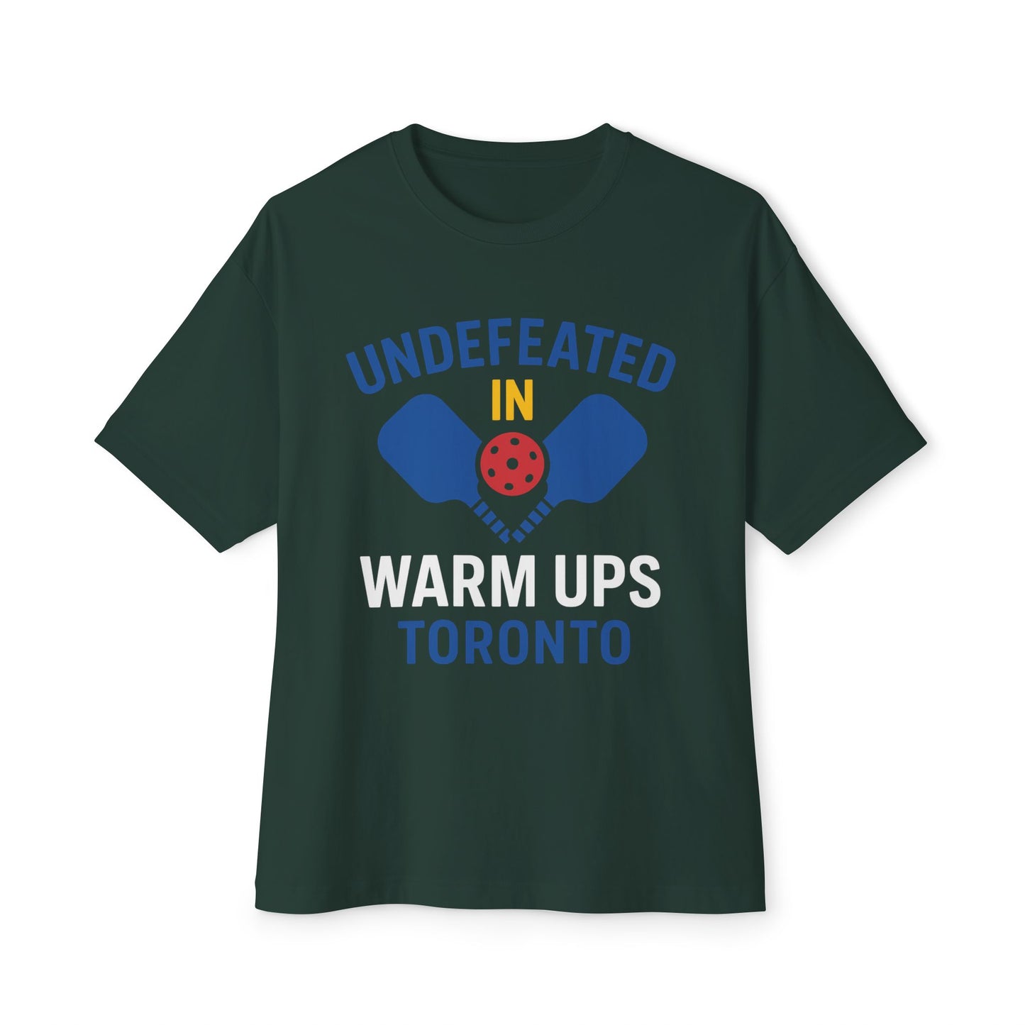 Copy of Copy of Copy of Undefeated in Warm Ups Tee - Unisex Oversized Boxy T-Shirt, Pickleball Apparel, Sporty Gift, Summer Style, Casual Wear, Outdoor Activities