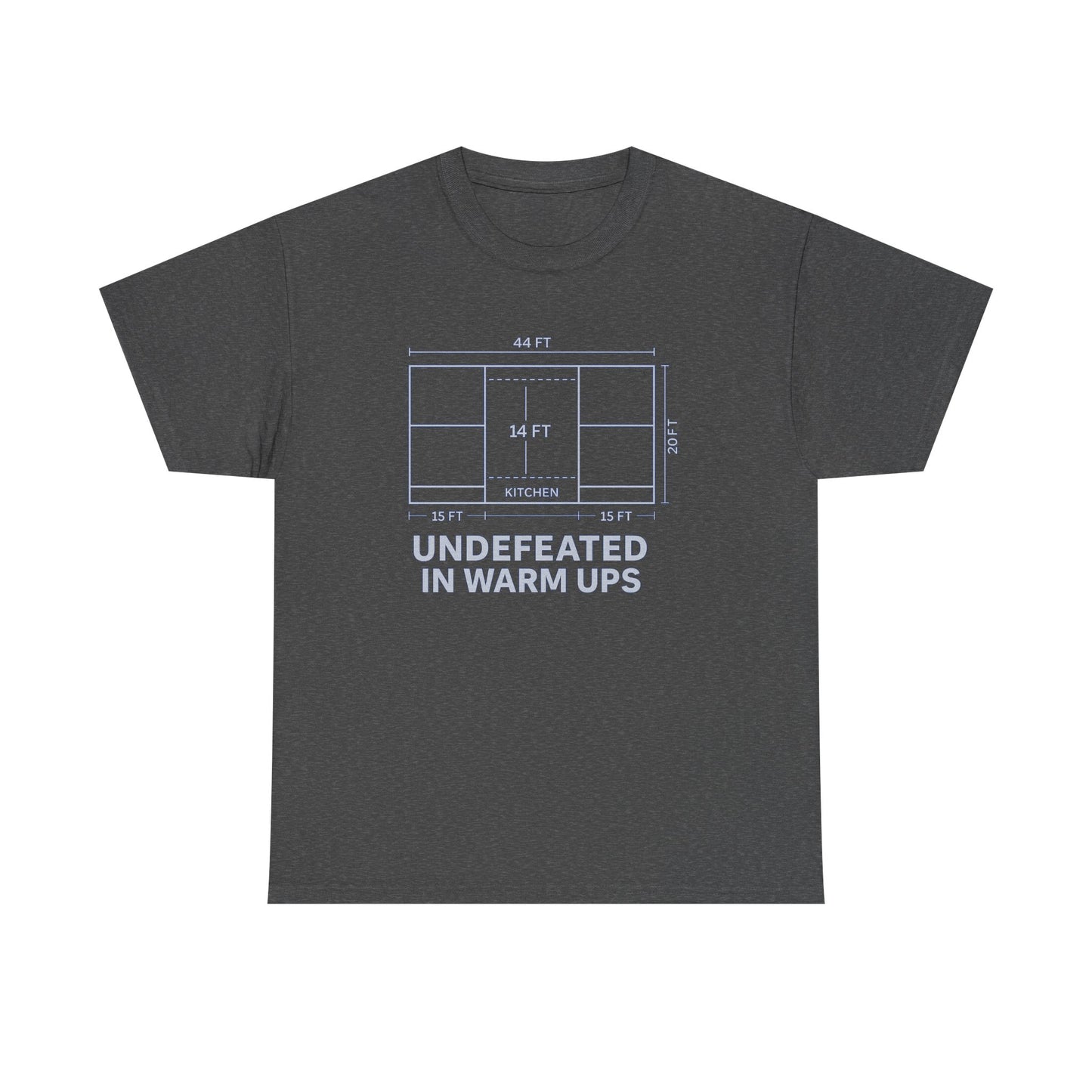 Undefeated in Warm Ups Unisex Heavy Cotton Tee | Casual Style, Sportswear, Fitness Apparel, Everyday Wear, Gift for Athletes