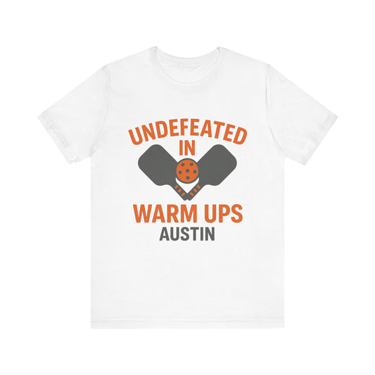 Undefeated In Warm Ups Tee, Sports Shirt, Gym Apparel, Casual Wear, Gift for Players, Funny Workout Tee