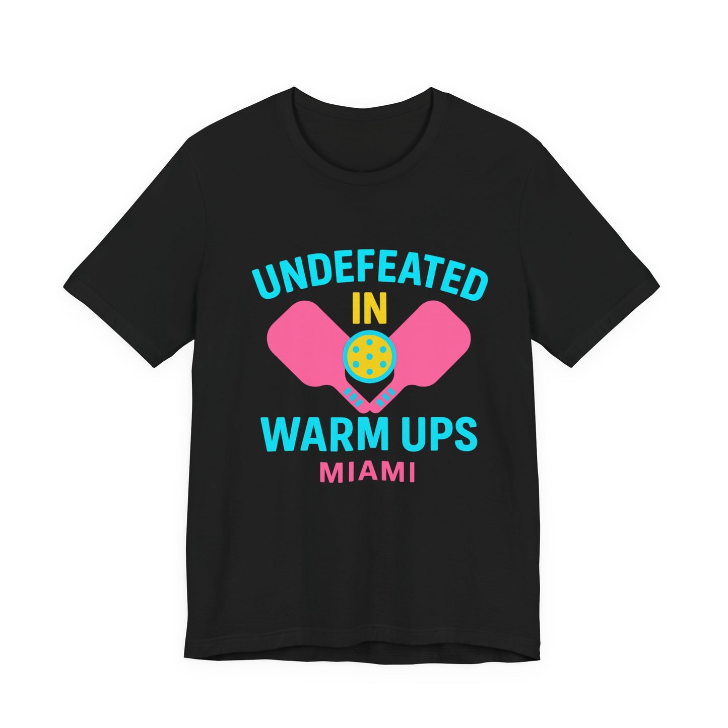 Undefeated Warm Ups T-Shirt, Sporty Tee for Tennis Lovers, Fun Gift for Athletes, Casual Wear, Miami Inspired Apparel
