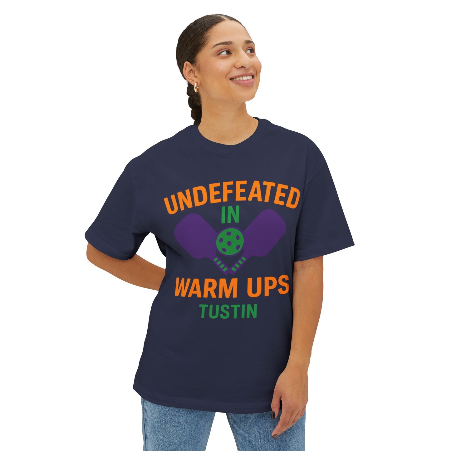Copy of Undefeated in Warm Ups Tee - Unisex Oversized Boxy T-Shirt, Pickleball Apparel, Sporty Gift, Summer Style, Casual Wear, Outdoor Activities