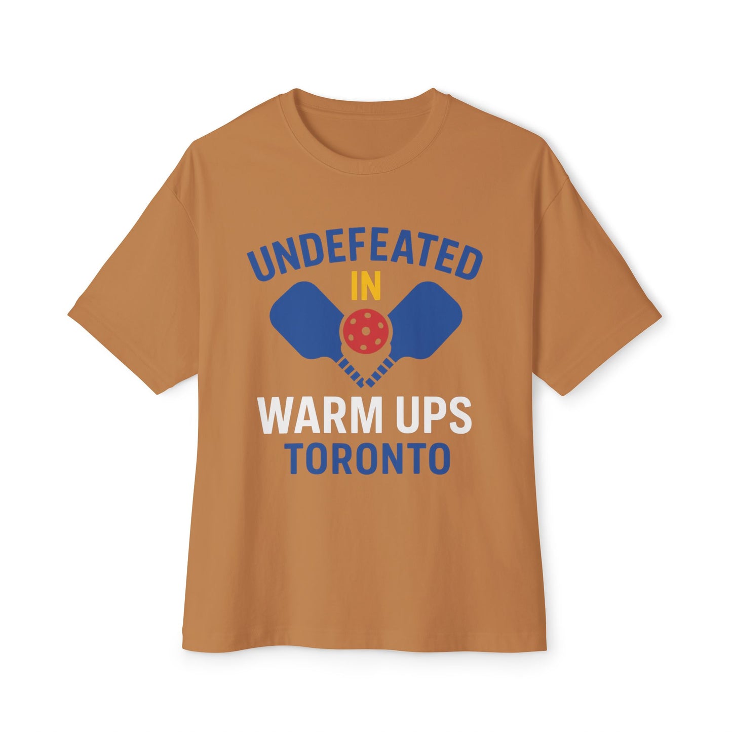 Copy of Copy of Copy of Undefeated in Warm Ups Tee - Unisex Oversized Boxy T-Shirt, Pickleball Apparel, Sporty Gift, Summer Style, Casual Wear, Outdoor Activities