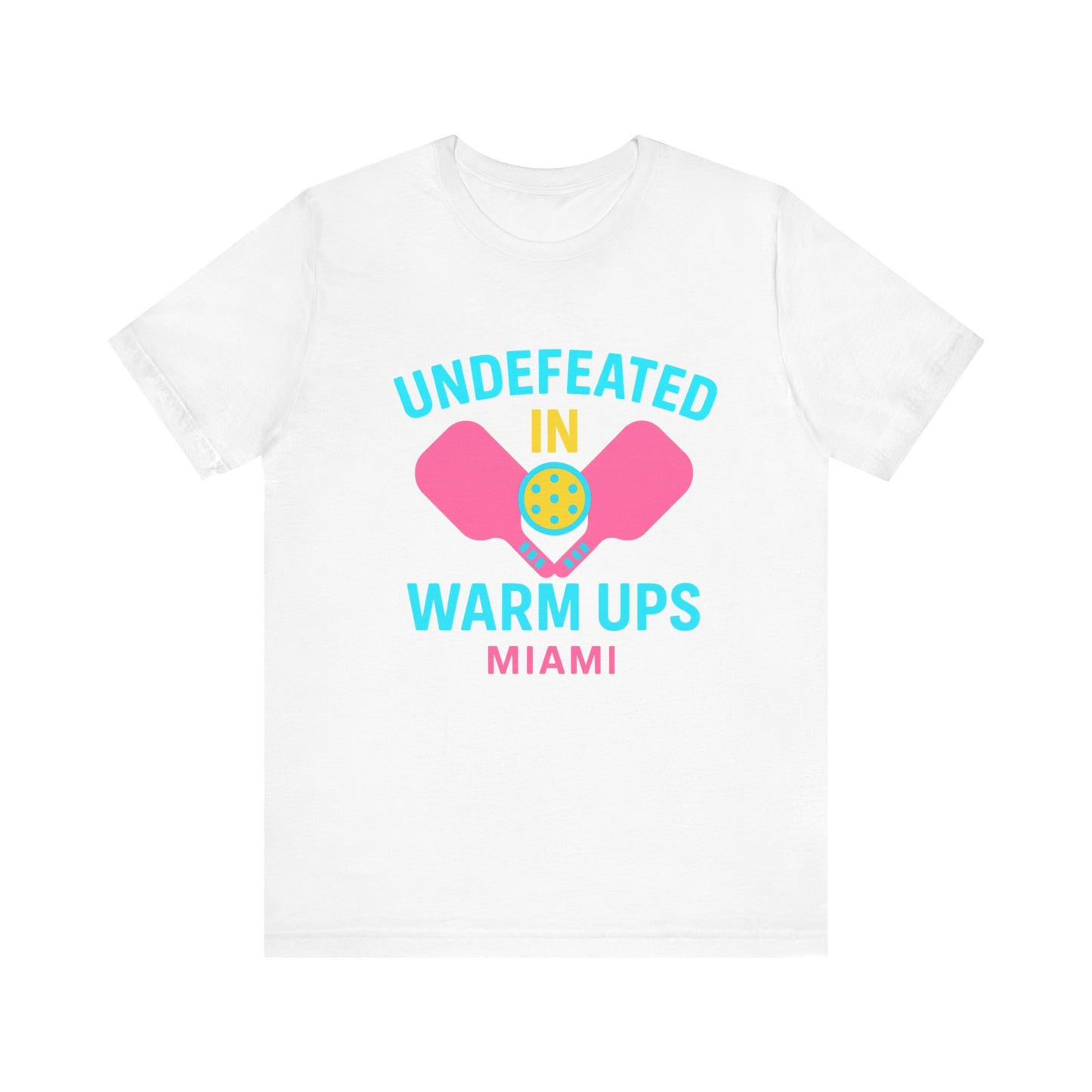 Undefeated Warm Ups T-Shirt, Sporty Tee for Tennis Lovers, Fun Gift for Athletes, Casual Wear, Miami Inspired Apparel