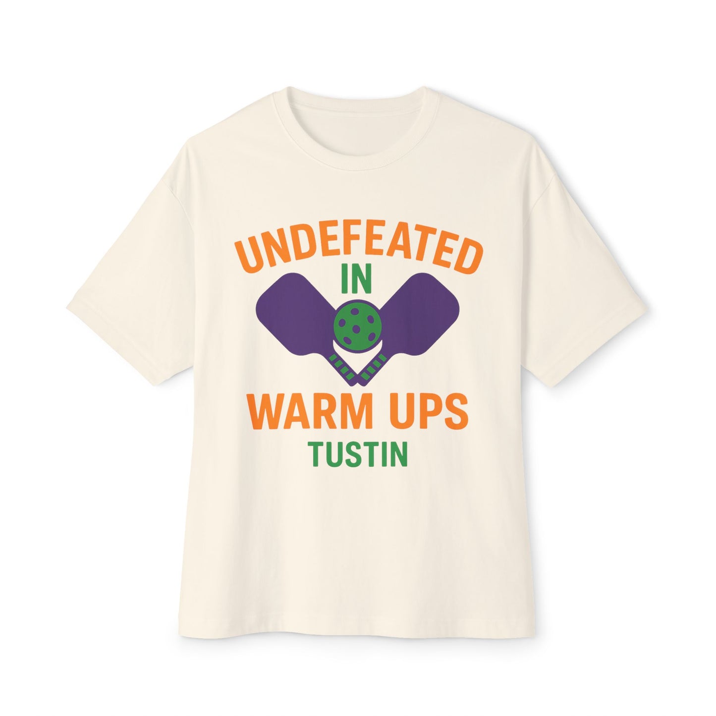Copy of Undefeated in Warm Ups Tee - Unisex Oversized Boxy T-Shirt, Pickleball Apparel, Sporty Gift, Summer Style, Casual Wear, Outdoor Activities