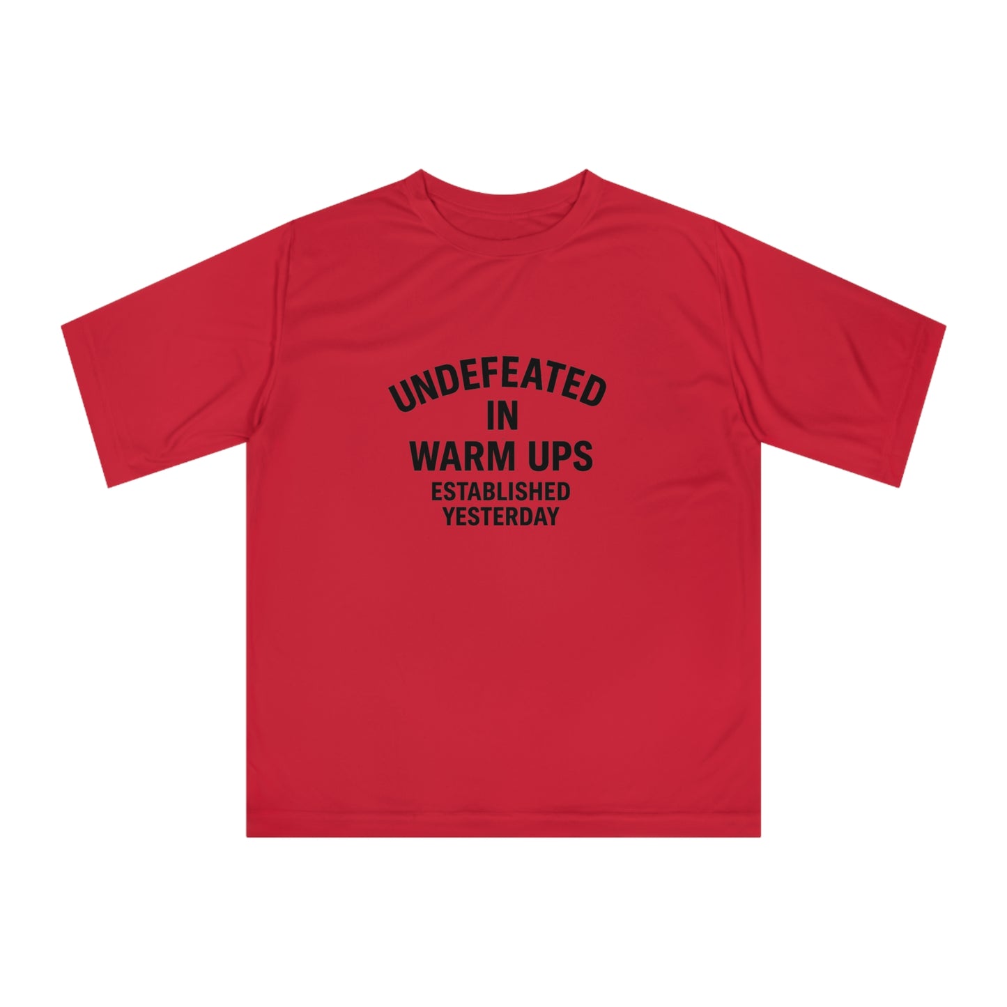 Performance Tee with Fun Quote, Gym Shirt, Undefeated T-shirt, Casual Workout Top, Gift for Fitness Enthusiasts