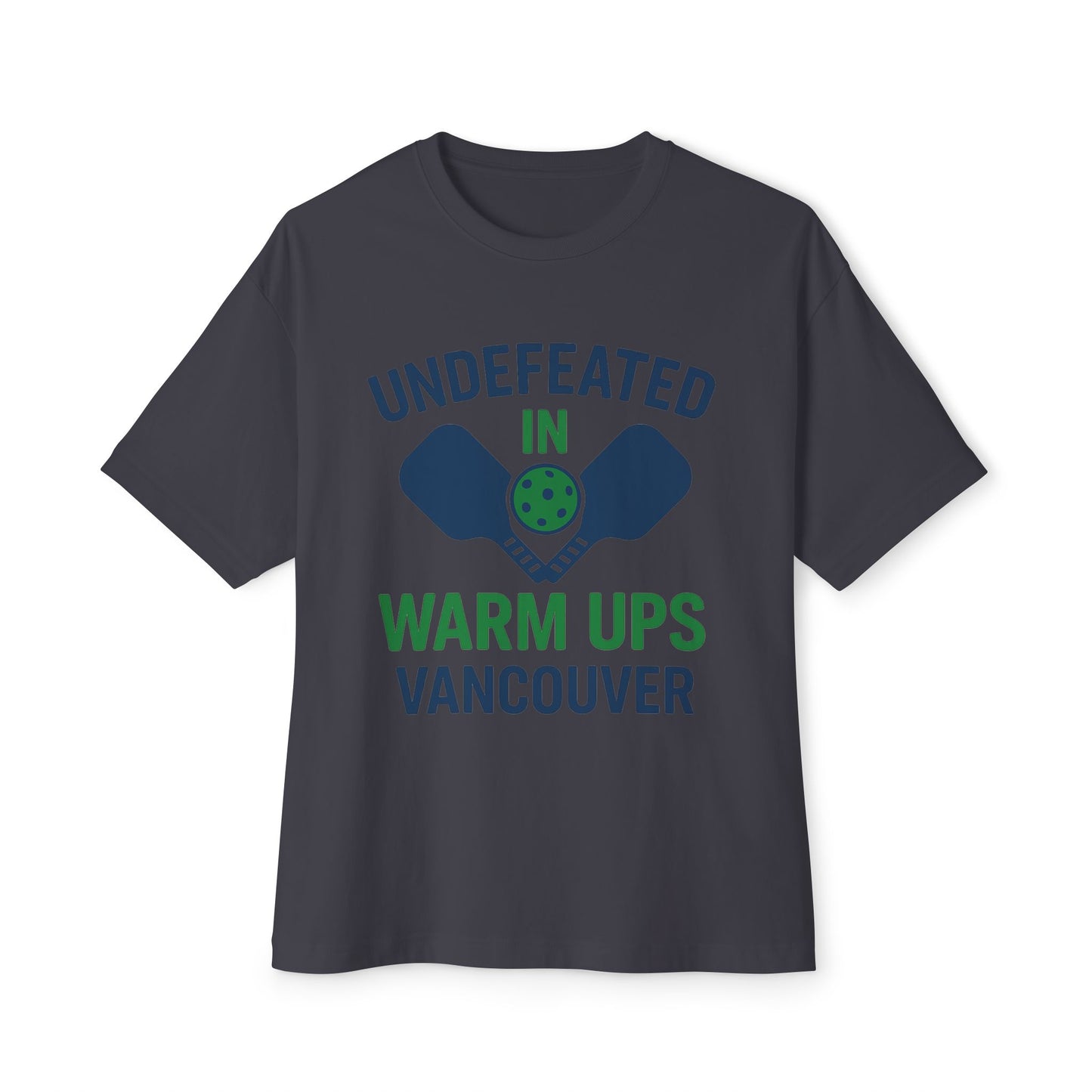 Copy of Copy of Undefeated in Warm Ups Tee - Unisex Oversized Boxy T-Shirt, Pickleball Apparel, Sporty Gift, Summer Style, Casual Wear, Outdoor Activities