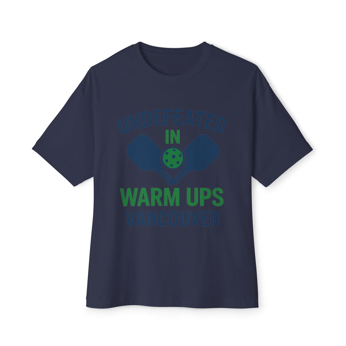 Copy of Copy of Undefeated in Warm Ups Tee - Unisex Oversized Boxy T-Shirt, Pickleball Apparel, Sporty Gift, Summer Style, Casual Wear, Outdoor Activities