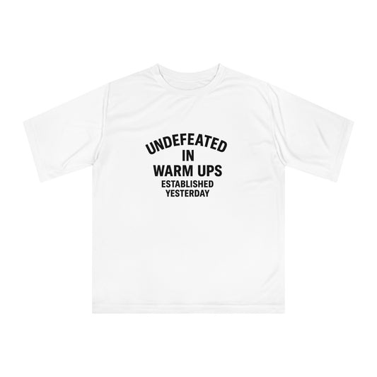 Performance Tee with Fun Quote, Gym Shirt, Undefeated T-shirt, Casual Workout Top, Gift for Fitness Enthusiasts